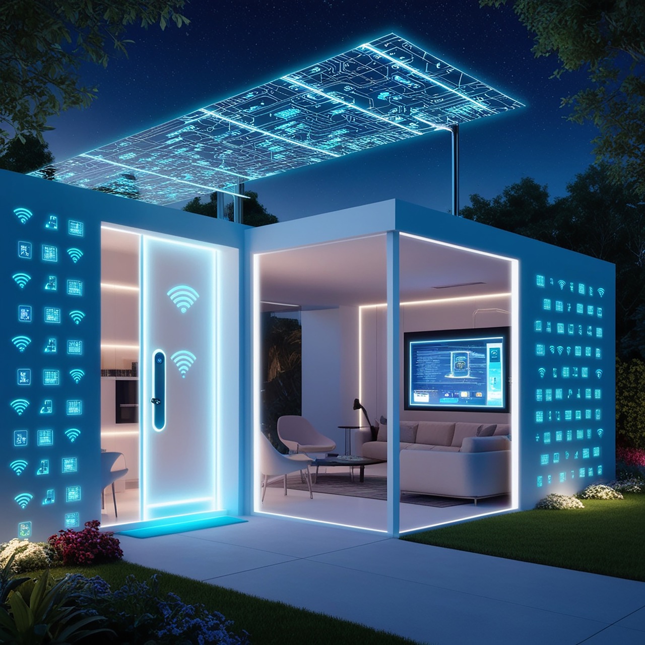 Modern smart home design featuring advanced technology Large