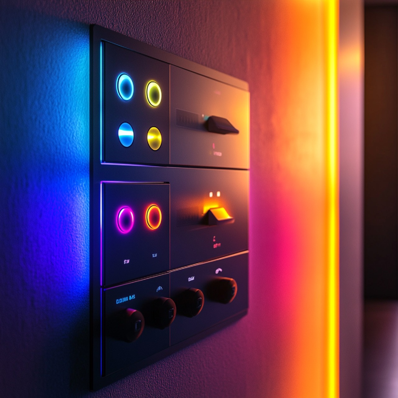 Smart lighting control panel showing options scheduling color temperature adjustments Large